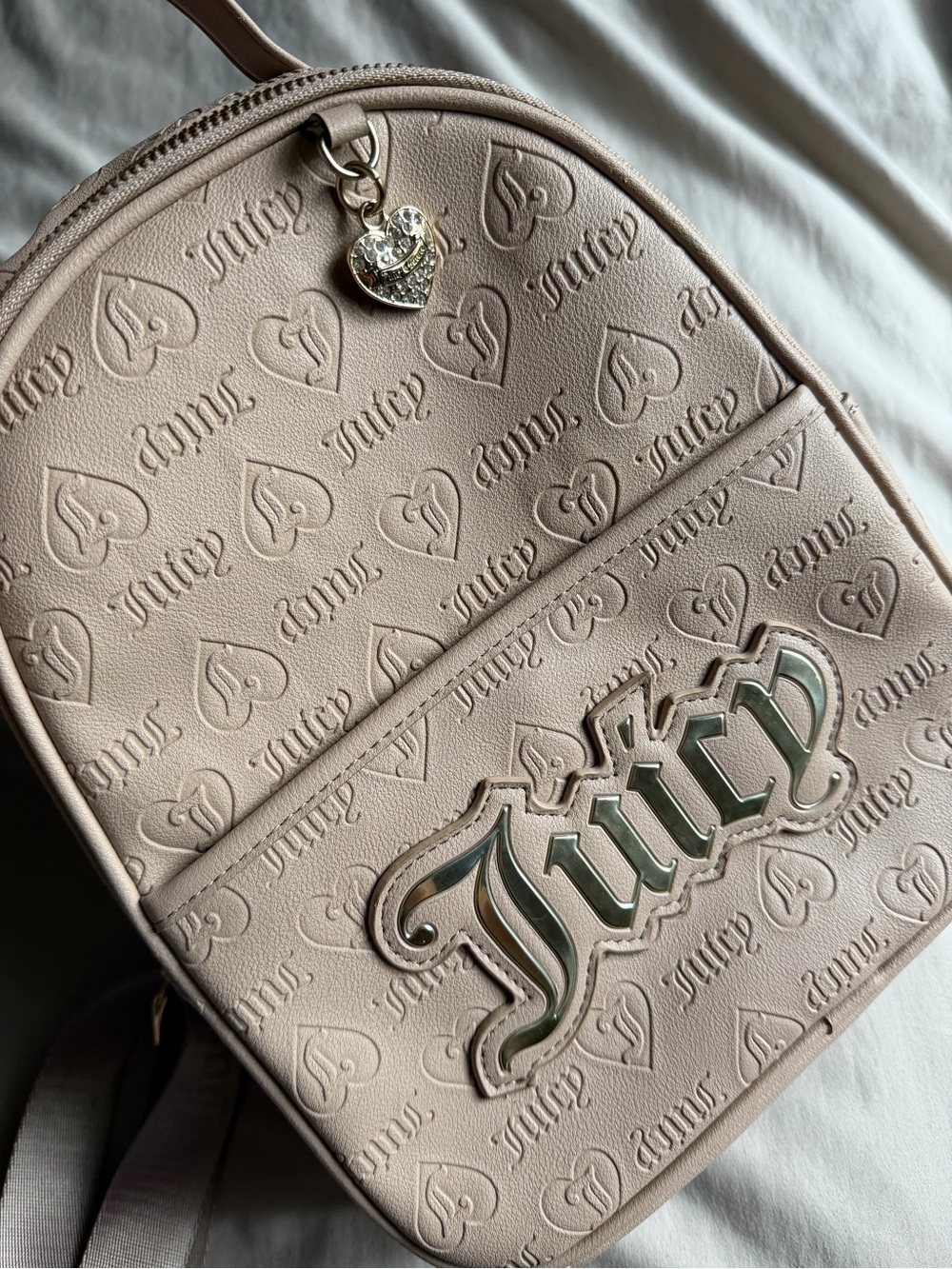 Juicy Couture Pale/Tan Embossed Mini Backpack